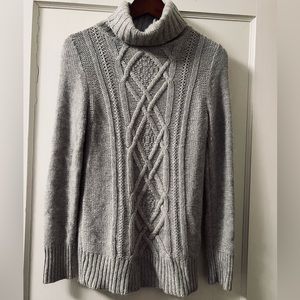 Gray turtleneck sweater